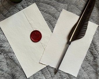 Ensemble d’écriture de lettres d’amour en édition limitée, papier chiffon en coton fait à la main, enveloppe assortie, sceau de cire de cœur fait main limité, lettre d’amour