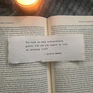 Custom hand typed typewriter bookmark, gift for a loved one, for bookworms, christmas, birthday, anniversary gift, for friend