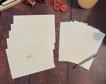 Open When letters writing set, typewriter personalised handmade cotton rag paper, envelopes, wax seals