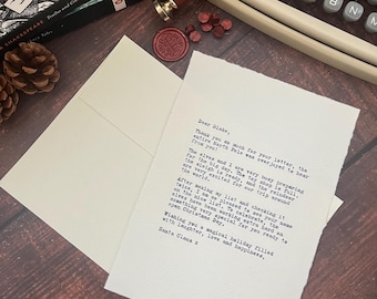Personalised Hand-Typed Letter From Santa, 1930s Typewriter, Cotton Rag Paper (Wax Seal)