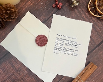 Personalised Christmas List Keepsake, Custom Print, Family Christmas Gift, Typewriter Decor