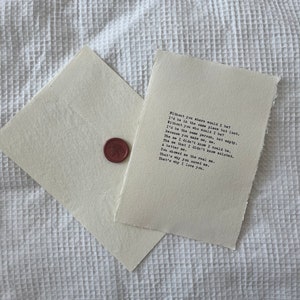 Carta de máquina de escribir personalizada con sobre y sello de lacre, regalo de cumpleaños, aniversario, Navidad, boda, carta de amor, propuesta
