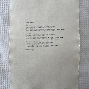 Impresión de máquina de escribir personalizada A4 hecha a mano en una máquina de escribir de los años 30, aniversario, cumpleaños, San Valentín, regalo,