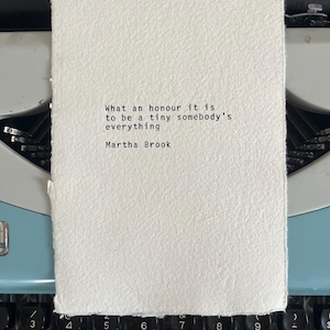 A5/A6 Custom typewriter print handmade 20th century typewriter, anniversary, birthday, valentines, Christmas graduation, Mother’s Day gift