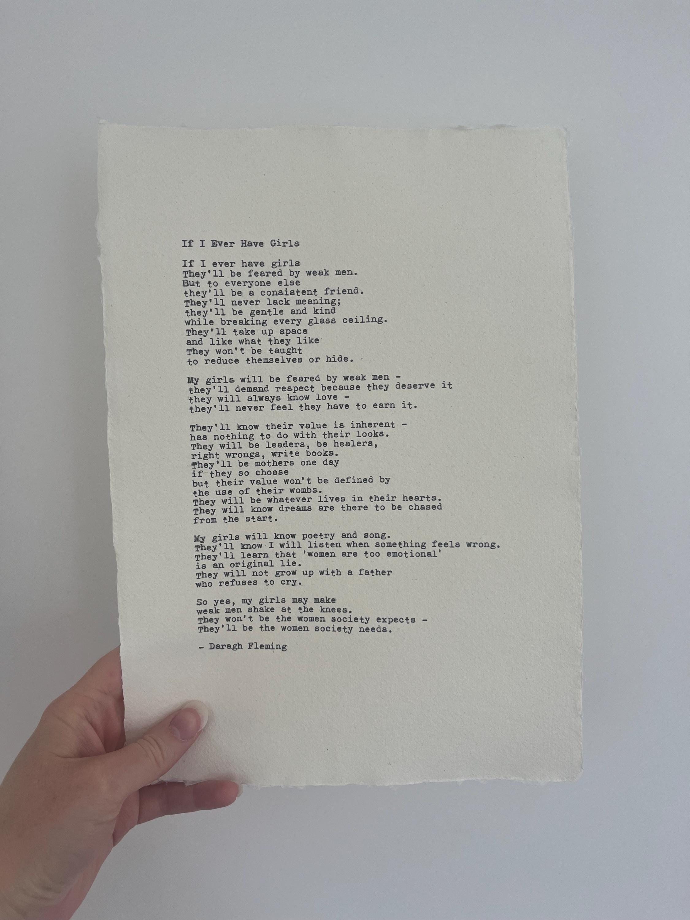 A4 Custom Typewriter Print Handmade on a 1930’s Typewriter, Anniversary ...