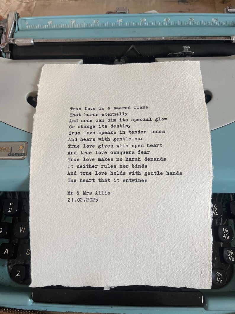 Personalized Typewriter Letter, Cotton Rag Paper, Wax Seal image 4