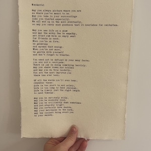 A4 custom typewriter print handmade on a 1930’s typewriter, anniversary, birthday, valentines, gift,