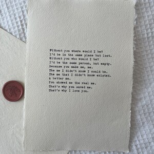 Personalized Typewriter Letter, Cotton Rag Paper, Wax Seal image 2