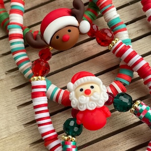 Christmas Bracelets | Christmas Jewelry | Christmas | Heishi Bracelets | Santa | Raindeer| Christmas Gift |