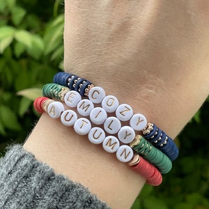 Fall Bracelet | Winter Bracelet | Beaded Bracelets | Heishi Bracelet | Custom Bracelet | Personalized Bracelet | Stacking Bracelets image 6