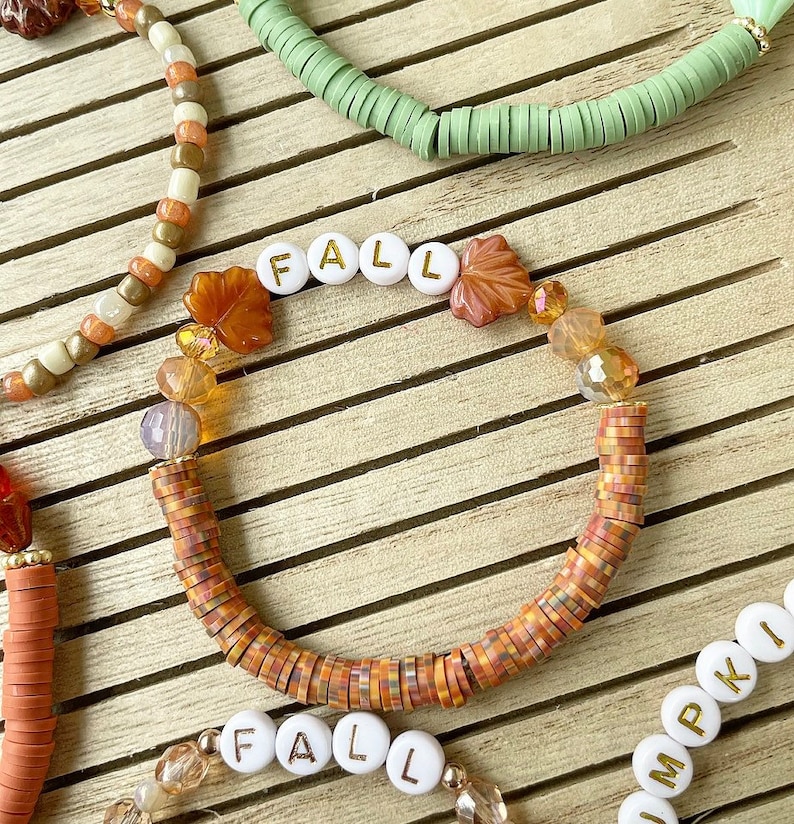 Fall Jewelry | Autumn Jewelry | Pumpkin Spice Bracelet | Fall Bracelet ...