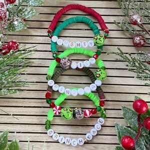 Christmas Bracelet | Christmas Jewelry | Christmas Gift | Christmas | Heishi Bracelet | Beaded Bracelet | Grinch