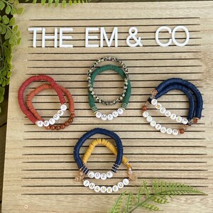Fall Bracelet | Winter Bracelet | Beaded Bracelets | Heishi Bracelet | Custom Bracelet | Personalized Bracelet | Stacking Bracelets image 5