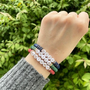 Fall Bracelet | Winter Bracelet | Beaded Bracelets | Heishi Bracelet | Custom Bracelet | Personalized Bracelet | Stacking Bracelets image 2