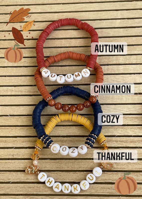 Fall Bracelet | Winter Bracelet | Beaded Bracelets | Heishi Bracelet | Custom Bracelet | Personalized Bracelet | Stacking Bracelets