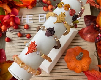 Fall Bracelet | Fall Jewelry | Autumn Jewelry | Autumn Bracelet | fall| Orange Bracelet | Pumpkin | Harvest | Heishi Bracelet