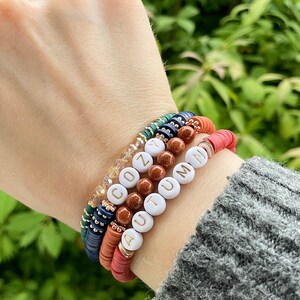Fall Bracelet | Winter Bracelet | Beaded Bracelets | Heishi Bracelet | Custom Bracelet | Personalized Bracelet | Stacking Bracelets image 4