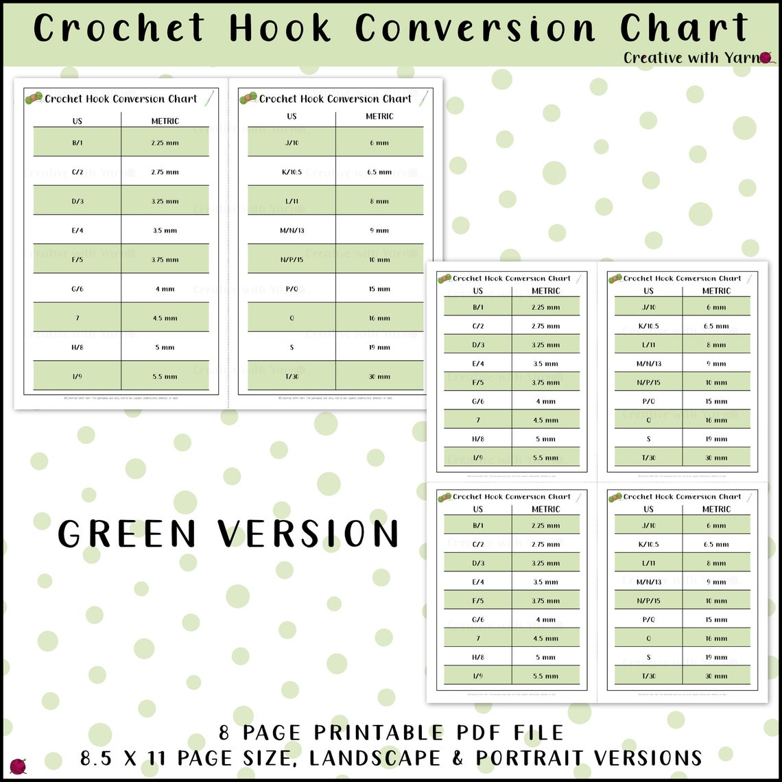 Crochet Hook Conversion Chart Printable, Crochet Hook Conversion Chart ...