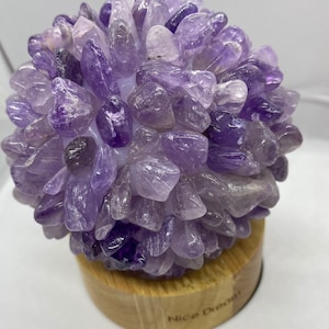 Gemstone Lamp, LED Carved Lamp, Amethyst Gemstone Lamp, Crystal Light, Crystal Lamp