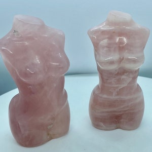 3” Venus Goddess Rose Quartz, Carved Woman’s Silhouette