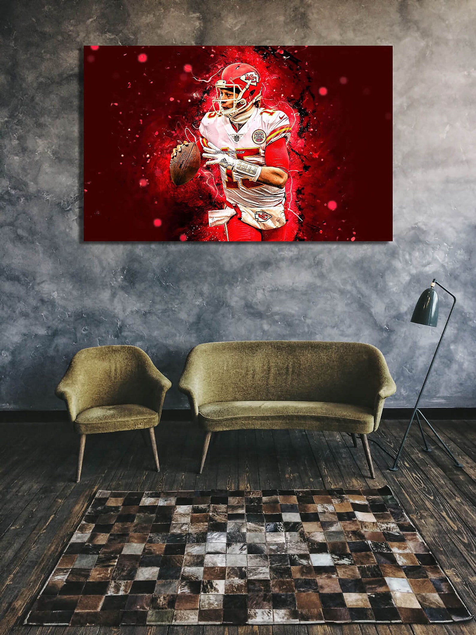 American Football Modern Art Vinyl Poster Football Fan Home Etsy