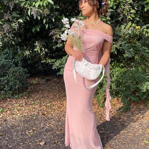 chinese dress ladies Watteau Train Formal Dresses One Shoulder Blush Pink Mother of the Bri –  Viniodress