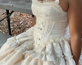 vicky formal lace corset dress Sweetheart Beaded Tulle Corset Dress With Lace-Up Back