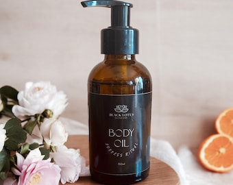 Natural Body Oil – Hydrating Botanical Body Oil, Sweet Orange & Rose Body Oil, Moisturizing Massage Oil, Ritual Self Care