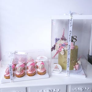 10" Tall Clear Box with White Lid and Base