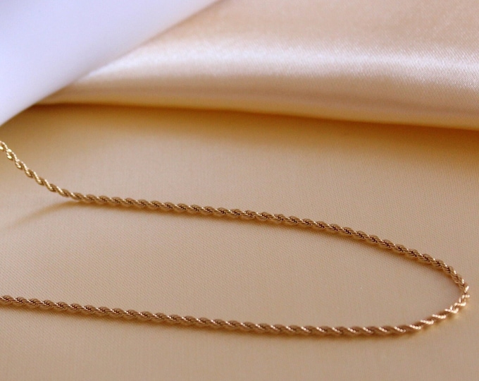 Luxury 18K Gold Filled, Stainless Steel Chain, Thin Rope Chain Necklace, for Women's Outfit, Women's Fashion Accessory, High-Quality Chain