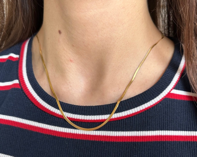 Glamorous 18K Gold Filled, Stainless Steel, Thin gift for her, Necklace, Women's Fashion, Versatile Necklace, Minimalist Gold Jewelry