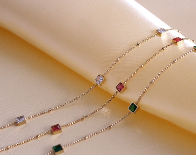 Stunning New 14K Gold Filled, Zircon Necklace, Stainless Steel, Women's Choker Necklace, Anniversary Gift, Mother's Gift