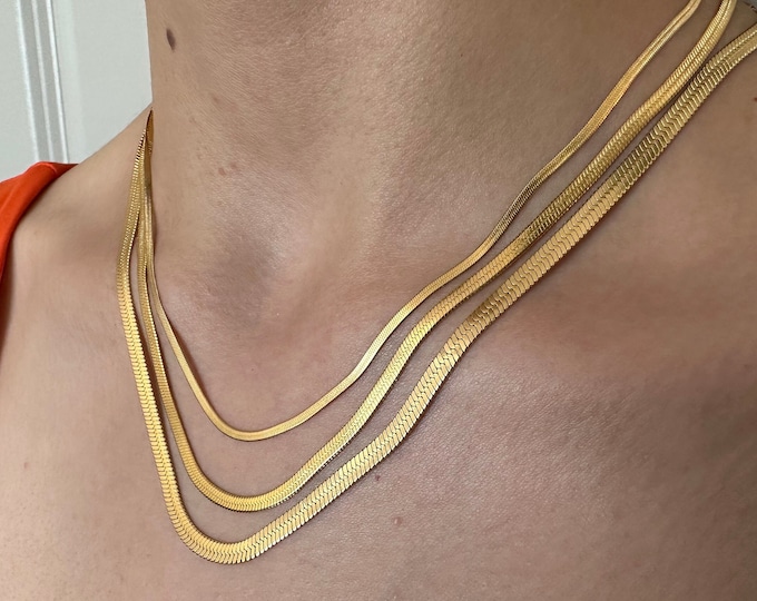 Women's Glamorous 18K Gold, Stainless Steel, gift for her, Necklace Set, Women's Jewelry, Gold Necklace, Handmade Crafted, Gift for Her