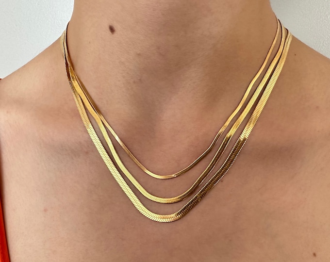 Glamorous 18K Gold Filled, Stainless Steel, gift for her, Necklace Set, Women's Jewelry, Gold Necklace, Handmade Crafted, Gift for Her