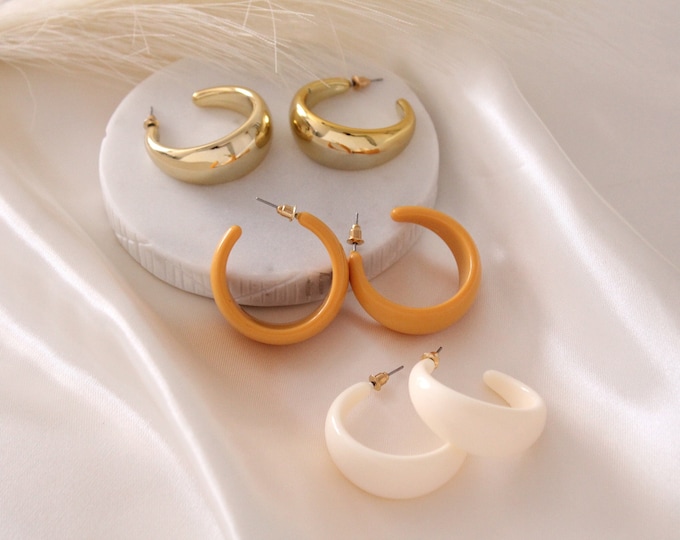 6pcs Set Minimalist Earrings, Gold Metal Earrings Set, Hoops Earrings Set (6pcs), Oval Earrings Set, Set of Earrings Jewelry for Women