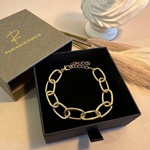Thick Clip Gold Bracelet, Stainless Steel Bracelet, Gift for Her, Waterproof Bracelet, Dainty Bracelet, Women&#39;s Jewelry