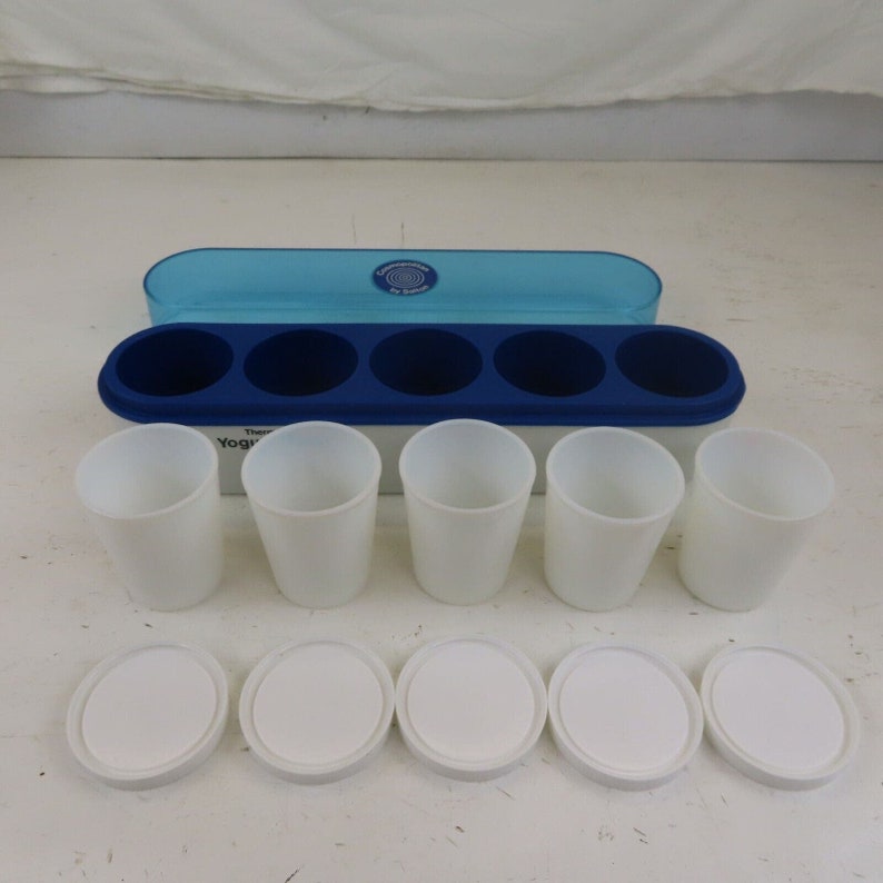 Salton Cosmopolitan Yogurt Maker Milk Glass Cups Model YM4 Thermostat