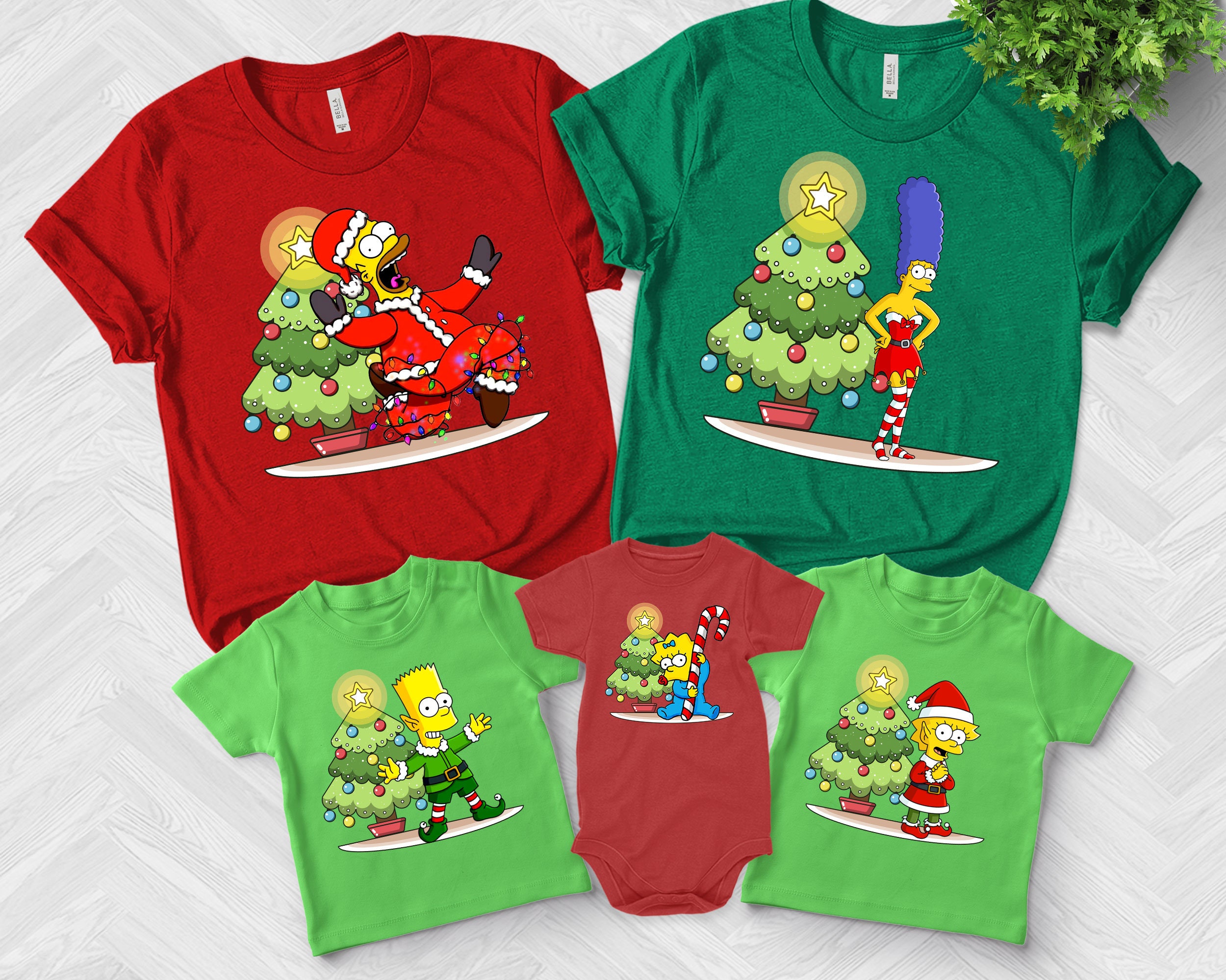 Discover Camiseta Navidad La Familia Simpsons Divertido Lindo para Hombre Mujer