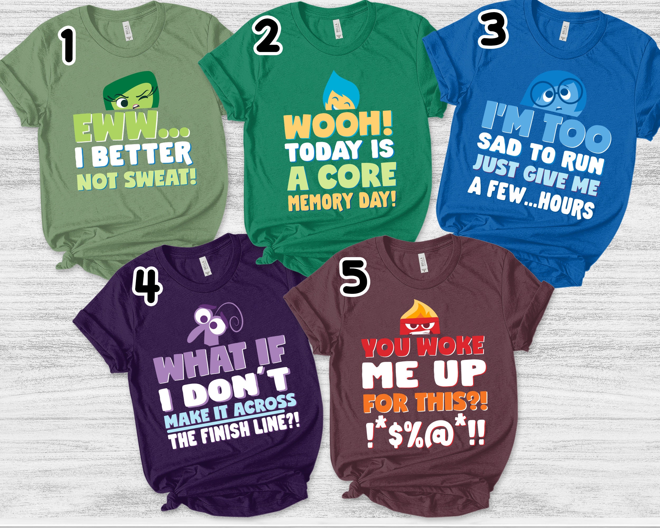 Inside Out Characters Costume, Inside Out Shirt