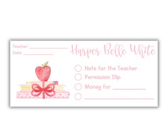 Personalized School Communication Envelopes | Teacher Money | Custom Student Envelopes | Set of 20 Printed