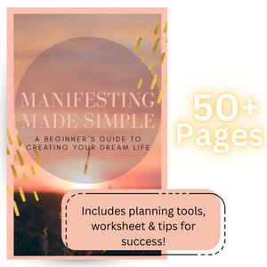 Manifestation ebook for Beginners | Law of Attraction Journal & Vision Planner | Printable Self-Growth eBook | Manifest Your Dream Life