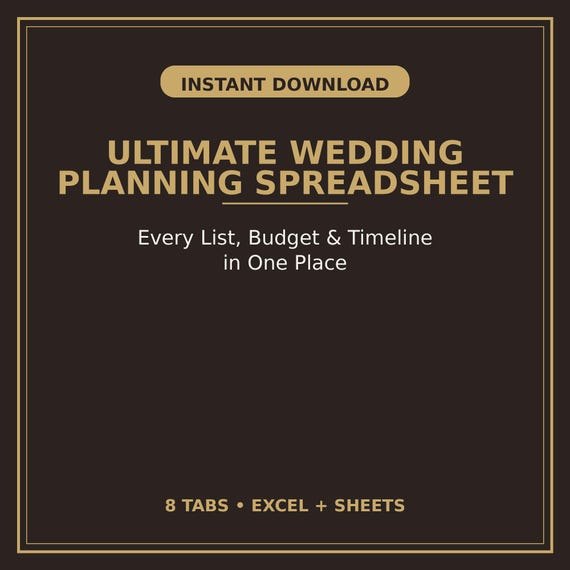 Wedding Planning Spreadsheet, Ultimate Wedding Planner Google Sheets, Wedding Budget Tracker, Guest List, Vendor Tracker, Seating Chart