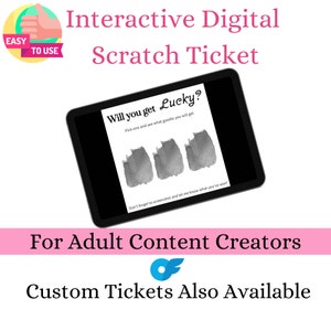 Interactive Scratch Ticket for Onlyfans Creators, Onlyfans Games, Content Ideas, Adult content, Femdom, Findom, minimalist, Games for fans