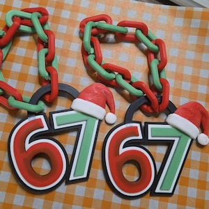 67 Elf Hype Chain V2, mini chain, elf on the shelf accessories, meme, elf necklace