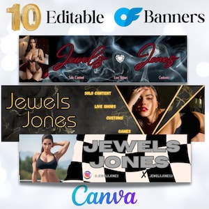 10 Onlyfans Customizable Banner bundle , Social Media Banner, Onlyfans Promo Template