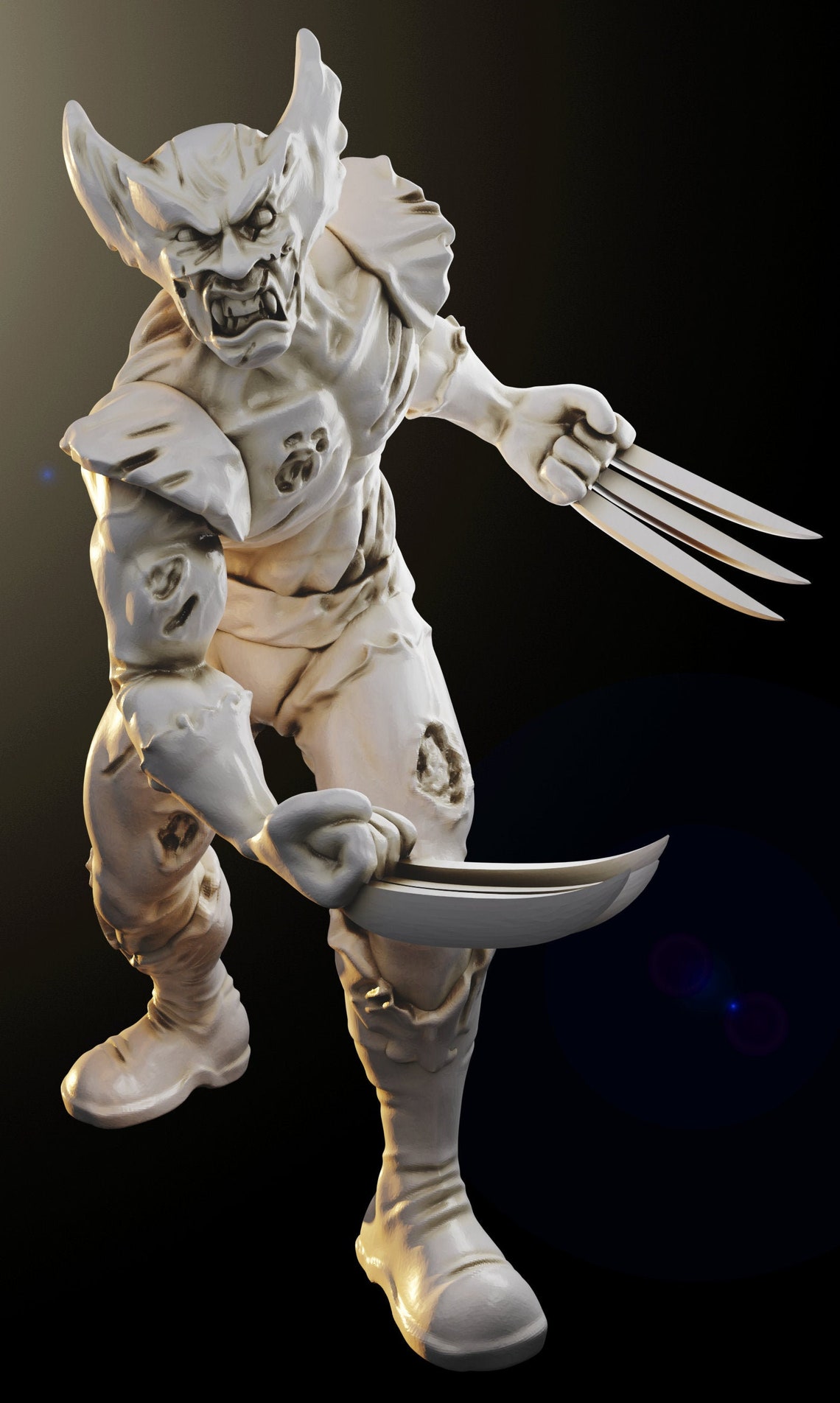 Zombie Wolverine 3D Printed Resin Miniature Etsy