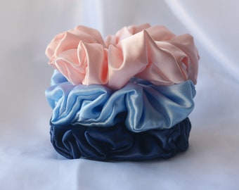 XXL Satin Scrunchies: Oversized Silk Hair Tie, Bridal Style
