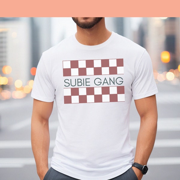 Subie gang Tshirt,Checkerboard pattern top,Car Guy GiftCar Love,Subie gangshort sleeve tee , Car Guy Gift, Car Lover, car,boyfriend presents