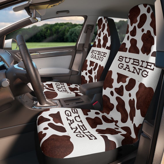 Subie Gang Car Seat Covers cow Print Car Seat Covers new Driver