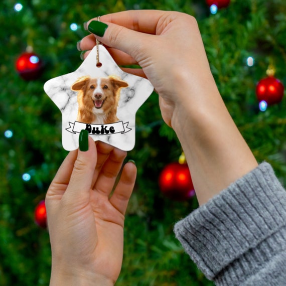brindle dog ornament